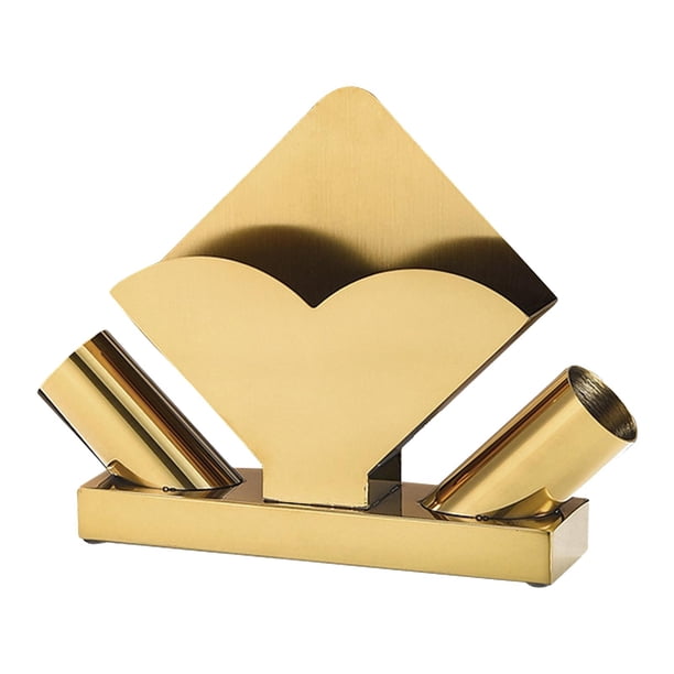 Servilletero de papel de acero inoxidable con estilo para mesa oro