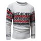 thumbnail image 5 of Hombres Raya O-cuello Manga larga Invierno Tejer Tops Jersey Blusa Suéter Pompotops hdfakjf10280, 5 of 5