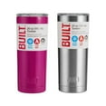 thumbnail image 3 of Built (Set of 2) 20-Ounce Double Wall Stainless Steel Tumblers, 20-Ounces, Stainless Steel and Tropical Pink, 3 of 7