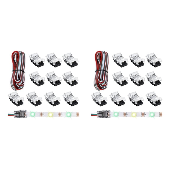 22 Pieces Tunable 3 Pin LED Strip Connectors 10mm Light Connector Terminal for WS2811