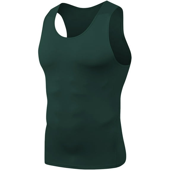 Mens Shirts Mens Quick Drying Compression Shirt Slimming Body Shaper Vest Workout Tank Tops Abs Abdomen Undershirts Gifts for Men Army Green Polyester XL