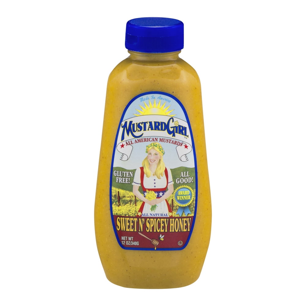 Mustard Girl All American Mustards Condiment, Sweet N Spicey Honey, 12