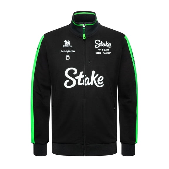 Stake F1 Kick Sauber 2024 Men's Team Full Zip Sweat Jacket - Black