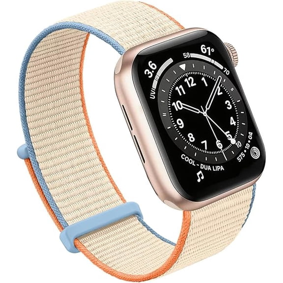 can Compatible with Apple Watch Bands Women Men 46MM 45MM 44MM 42MM 41MM 40MM 38MM,Nylon Sport Loop Strap for iWatch Series 10 9 8 7 6 5 4 3 2 1 SE Ultra(44/45/46/49/S3-42mm,Cream)