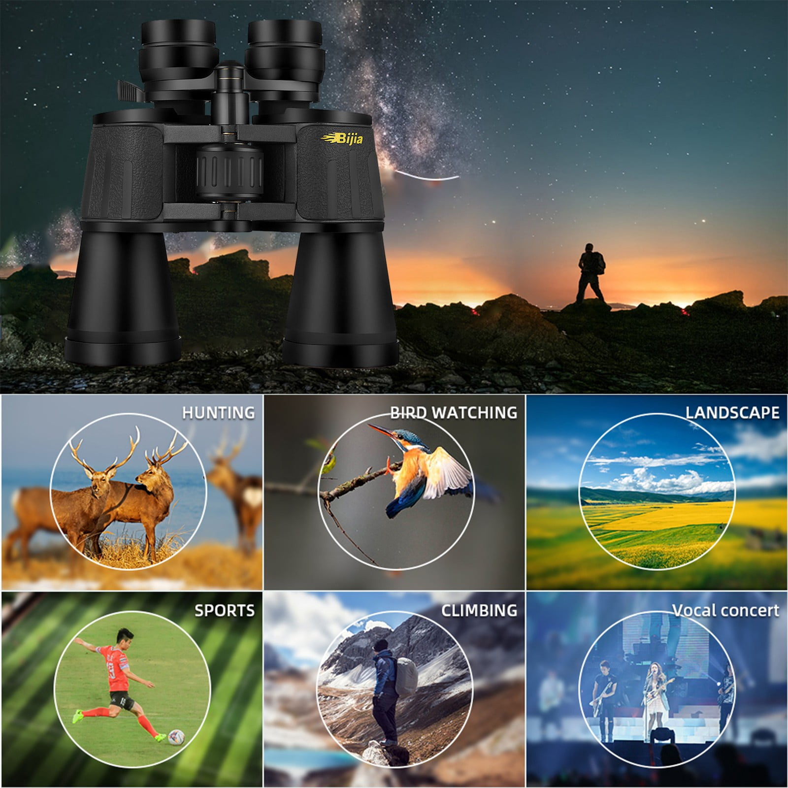10-120x80 High Powered Binoculars for Adults,Compact Binoculars Telescope with Low Light Vision for Bird Watching Travel Stargazing Concerts Camping -BAK4 Prism FMC Lens with Phone Adapter,Waterproof