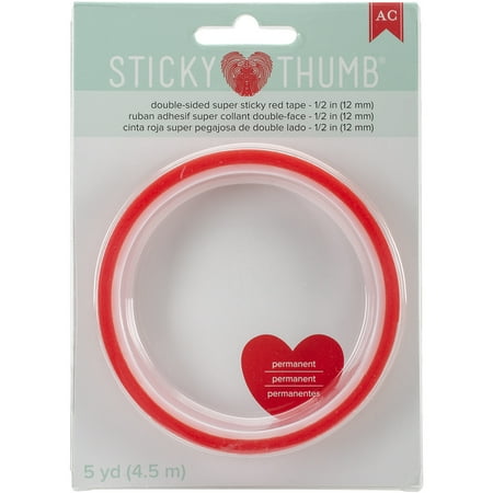 UPC: 0718813402644 | Sticky Thumb Double-Sided Super Sticky Red Tape-.5 X5yd