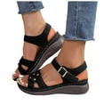 thumbnail image 4 of Mostsola Walking Shoes Women Open Toe Slingback Wedge Sandals Bohemian Flower Summer Dress Shoes, 4 of 7