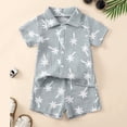 thumbnail image 5 of ANINEO Boys Summer Outfit Sets Short Sleeve Lapel Shirt And Shorts Beach Style Tropical Print Casual Two Piece For Toddler Breathable Child Clothing Sets, 5 of 9