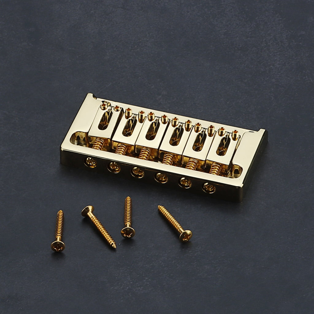 7829 6 String Electric Guitar Bridge with Mounting Screws Fixed Hardtail Bridge Saddles Guitar Replacement Parts Easy to Use