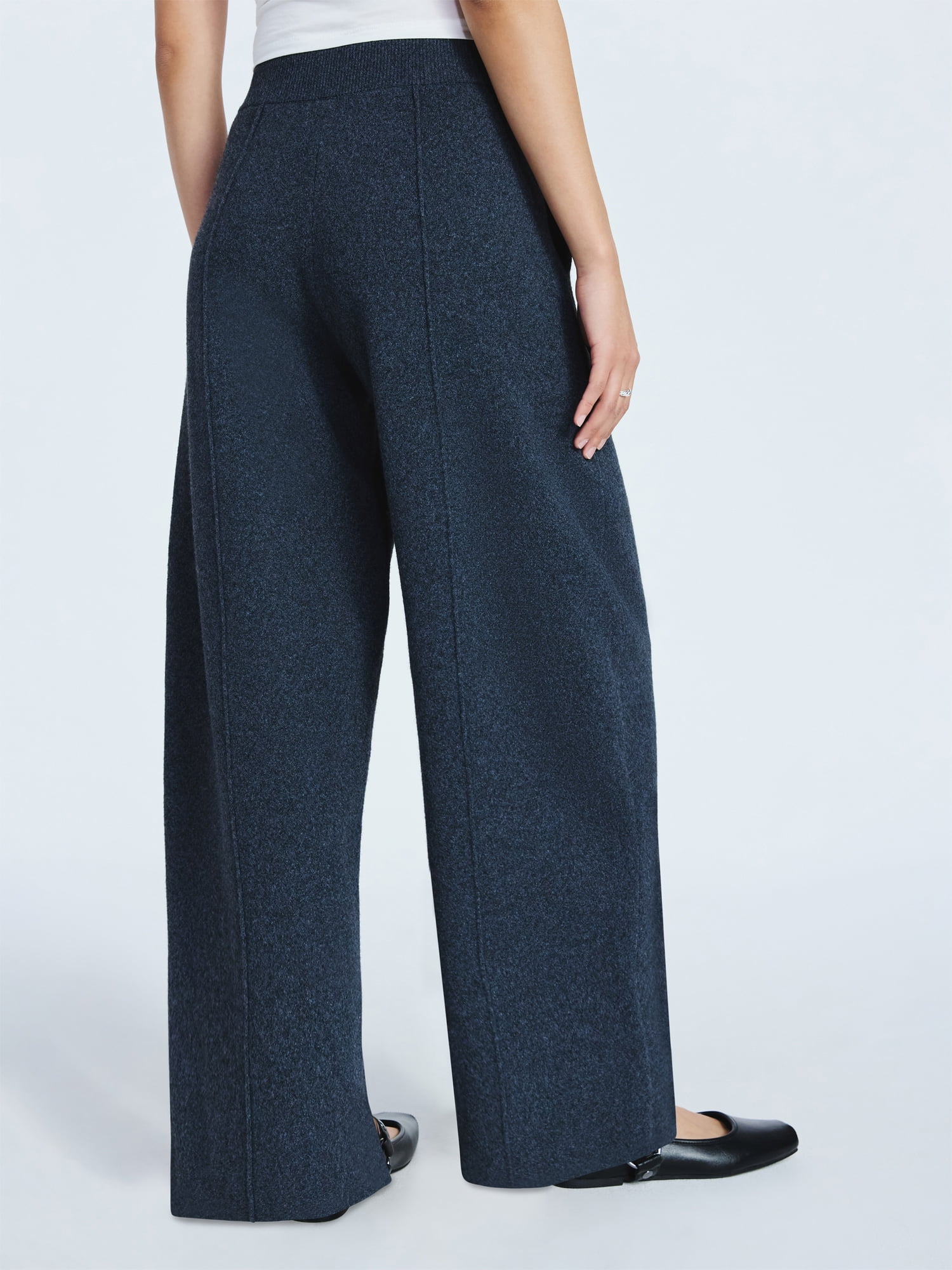 Scoop Women's Sweater Knit Barrel Pants, Sizes XS-XXL
