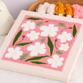 thumbnail image 3 of Embroidery Punch Needle kit Frame, Embroidery Starter Kits for Beginner Kids,Punch Needle Fabric with Pattern,Threader, Yarns,Pinch Needle, Embroidery Hoops & Rug Punch(Pink), 3 of 6