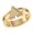14K Yellow Gold Vermeil, variant on On Point Triangle Design Natural Diamond Ring for Women - Available in 925 Sterling Silver Rings for Occasions and Wedding (Color HI, Clarity I2-I3) (Ring Size: 7.5)