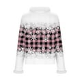 thumbnail image 5 of Feancey Women's Faux Fur Trim Christmas Sweaters Xmas Snowflake Print Crewneck Sweater Long Sleeve Casual Knitted Tops Holiday Gifts Purple L, 5 of 8