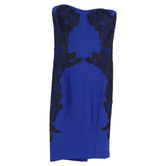 Pre-Owned Diane Von Furstenberg Isabella Cosmic Lace Strapless Dress in Blue Triacetate