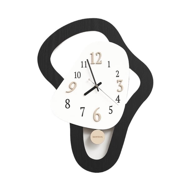 Reloj de pared digital de cuarzo de 36 x 48 cm, moderno, for decoración de interiores y cocinas (negro)