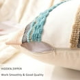 thumbnail image 3 of SUSIELADY Boho Throw Pillow Covers 18x18 Set of 2 Farmhouse Decorative Cushion Cases Chenille Striped Neutral Square Accent Pillowcases for Sofa Couch Bed, Blue, 3 of 6