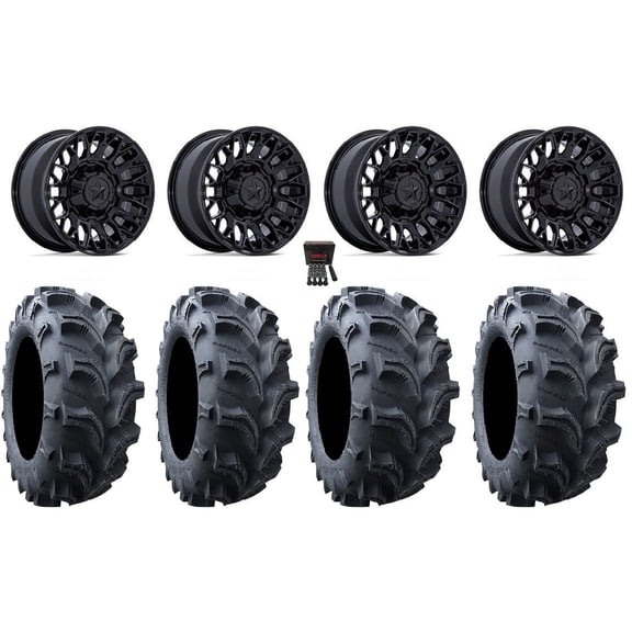 MSA Clubber 14" Wheels Black 27" Vampire II Tires Sportsman 550 850 1000