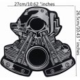 thumbnail image 4 of Stroke Engine Patches Embroidered Applique Badge Automotive Engines Iron On Sew On Emblem 1 piece, 4 of 5