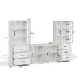 thumbnail image 3 of RichYa Kitchen Pantry Cabinet Set of 4,94" W Buffet Sideboard Coffee Bar with Glass Door Hutch,Modular Storage Cabinets with Shelves & Drawers for Dining Room,White(DFFD), 3 of 10