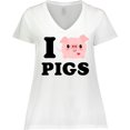 thumbnail image 3 of Inktastic I Love Pigs Women's Plus Size V-Neck T-Shirt, 3 of 5