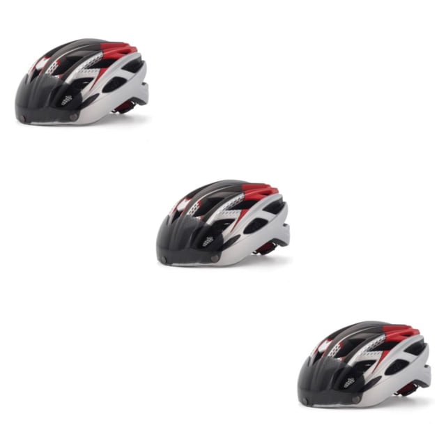 Wosthever Casco de bicicleta de montaña para la máxima aventura, protección de seguridad ligera y portátil, ajustable, plateado y rojo, Type1 NO1