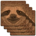 thumbnail image 1 of Sloth Face Low Profile Cork Coaster Set, 1 of 1