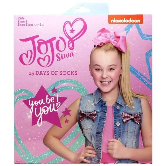 15 Days of Socks Kids JoJo Siwa 15-Pack (Size: Small, Shoe Size: 5.5 - 8.5)