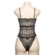 thumbnail image 3 of Body de encaje sexy para mujer Ropa de dormir Ropa interior de malla con vendaje en V profundo, Negro, XXL tholdsy XX000221-10, 3 of 7
