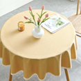 thumbnail image 4 of Table Cloth Home Hotel Dining Decor Picnic Oil-proof Waterproof Table Cloth Tables Cover Cotton Linen Round Shape Tablecloths Supplies Yellow, 4 of 9