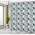 thumbnail image 5 of Ambesonne Hawaii Shower Curtain, Watercolor Hibiscus Stripes, 69"Wx84"L, Seafoam Charcoal Grey, 5 of 5
