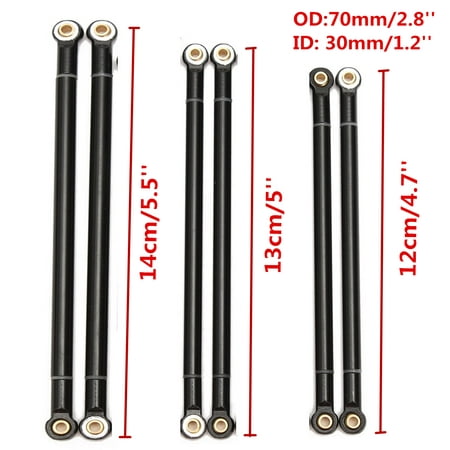 8Pcs Aluminum Alloy Upgrade Link Rod Set Black for Axial Scx10 313MM