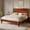 Warm Brown, variant on Sha Cerlin King Size Bamboo Platform Bed Frame, Mid-Century Modern Style with Japanese Joinery Headboard, 43.3" Wooden Headboard, 800 lb Support, Warm Brown
