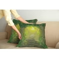 thumbnail image 2 of Ambesonne Forest Throw Pillow Cover 2 Pack, Pathway Trees, 16", Fern Green Yellow, 2 of 5
