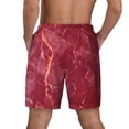 thumbnail image 3 of Kdxio Abstract Red Marble Print Men'S Swim Trunks With Compression Liner 7 Inch Inseam Quick Dry Swim Shorts, 3 of 7