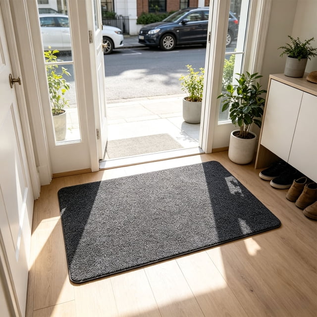 Tapis de Porte pour Entrée de Maison, Tapis de Porte pour Porte d'Entrée Extérieure, Paillasson Imitation Coco Style Imprimé Broderie Tapis de Sol Extérieur Piège-Saleté Tapis d'Entrée pour Porte d'Entrée Porche Patio