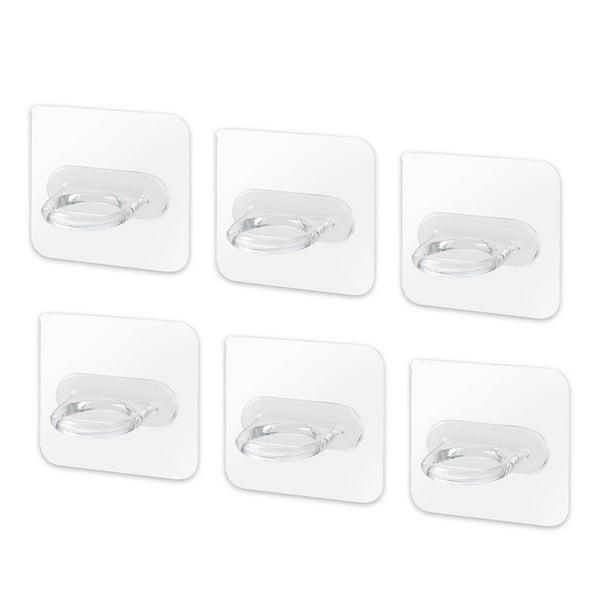 Posunciadores de abrigos de pared 2kg Cocina autoadhesiva Cocina transparente Ganchos de baño Tapas de toalla de baño Traseros de la puerta de traceless Organizadores de la puerta 6 piezas Inevent HA009906-04