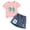 N, variant on kmaduk Kid Girls Clothes Outfits Bowknot T-Shirt 2 In 1 Denim Short Skort Summer Clothing Set, Size 4-10 Years H,Size 5-6 Years