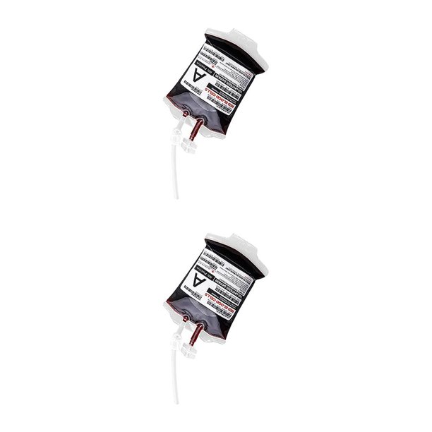 Naiovety Bolsa de bebidas de sangre falsa, recargable, reutilizable, lavable, bebida de gelatina, bolsa de bebida para Cosplay de Halloween, Tipo 1 2Conjunto