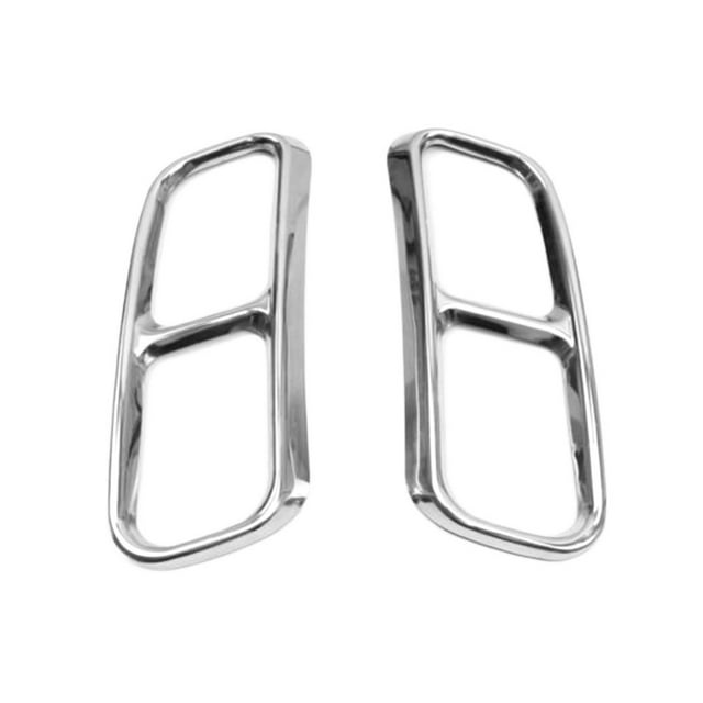 2Pcs Car Rear Bumper Tail Pipe Cover Trim Decorative For A-U-D-I Q7 2016-2019 Stainless Steel