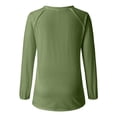 thumbnail image 4 of IDALL Chandail en Molleton pour Femmes Manches Longues T-Shirts Graphiques Rétro 45 47 Imprimé Chandail en Molleton 45 47 Col en V 45 47 pour Président Chandail en Molleton T-Shirts Tenues d'Automne Vert S, 4 of 5