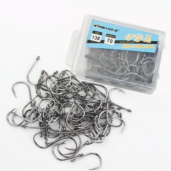 100pcs/box High Carbon Steel Fishing Hooks 1#-10# Fish Hook Set Barb Carp Fishing Accessories