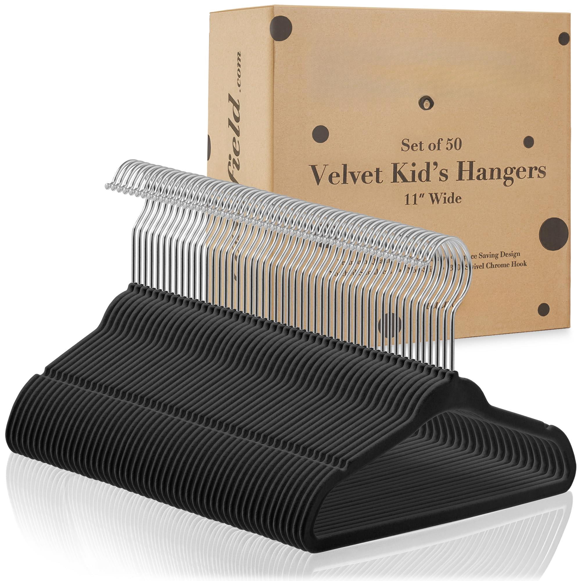 50 Hangers - 11" Size For & Clothes Black