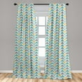 thumbnail image 5 of Ambesonne Geometric Curtains, Chevron Retro Style, Pair of 28"x84", Seafoam Yellow Grey, 5 of 5