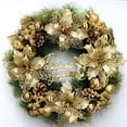 thumbnail image 1 of Coronas navideñas　2 piezas Corona decorativa para puerta de entrada con piñas, letrero de Feliz Navidad para fiesta en casa al aire libre, 1 of 5