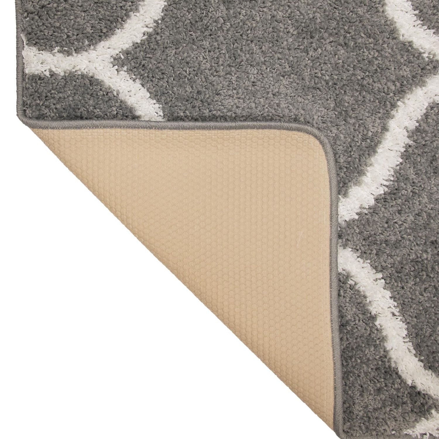 MAINSTAYS 48"x66" Grey and White Tufted Sanborn Shag Rug