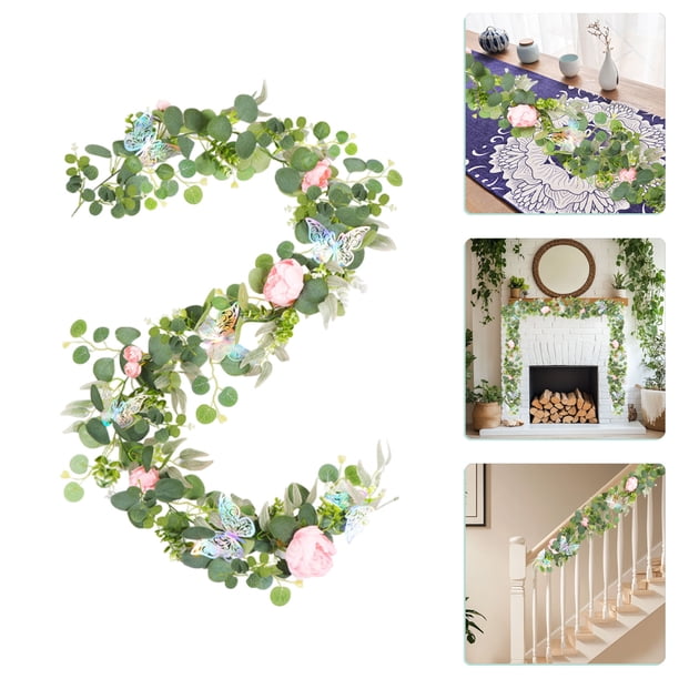 Decoración del hogar, decoración de habitaciones, decoración de paredes, simulación de enredaderas de peonías de ratán, mariposas de primavera, decoración para bodas, fiestas, bodas, simulación de enr