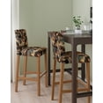 thumbnail image 2 of Brown Teal Geometric Bar Stool Covers Set of 4, Retro Modern Plaid Abstract Art Stretch Washable Bar Chair Covers with Backs, Removable Pub Counter Height Chair Cover for Kitchen Dining Room Cafe, 2 of 7