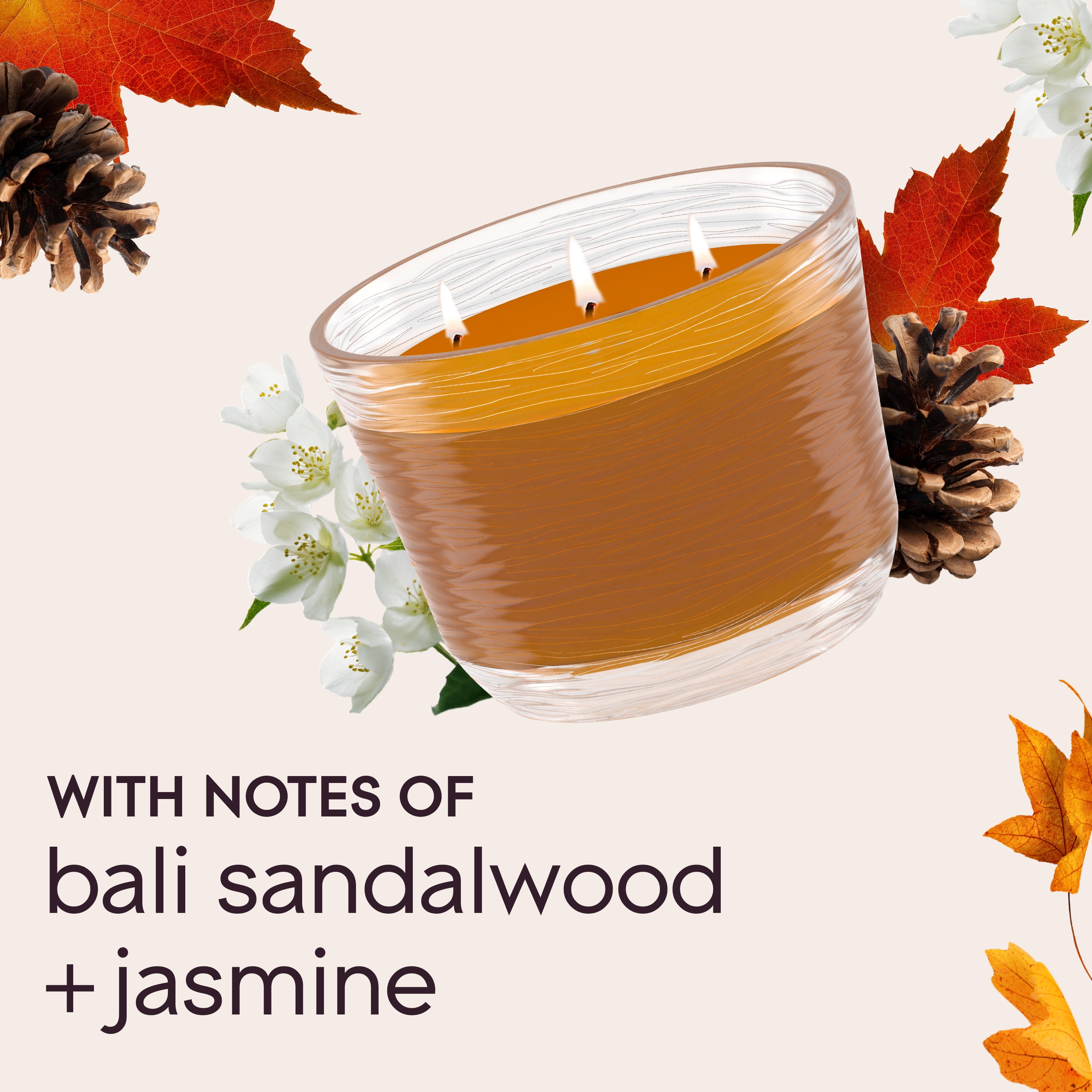 Glade 3-Wick Candle, Cashmere Woods, 6.8 oz, 3 Count