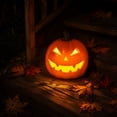 thumbnail image 5 of Glowing Halloween Pumpkin Decor, Ornament for Scary Party, Indoor Outdoor Fall Harvest Decoration, Fake Pumpkin Light Up for Centerpiece, 5 of 7