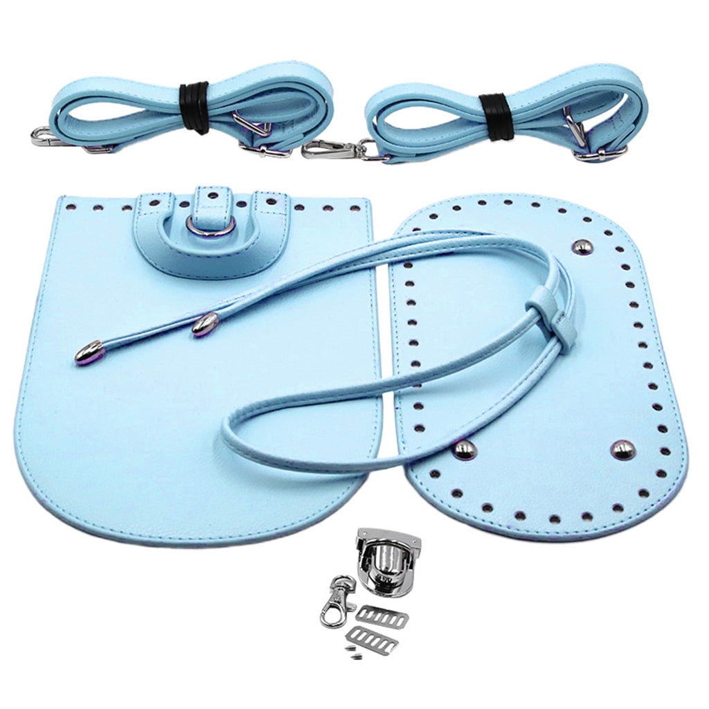 7x Leather Bag Bottom Mat Cushion Pad Flap Cover Drawstring Handbag Bag Making Light Blue